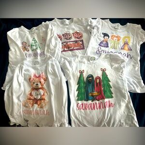 Southern Swells Personalized Girls Ruffle Shirts Bundle. Size 6. Name: Savannah.